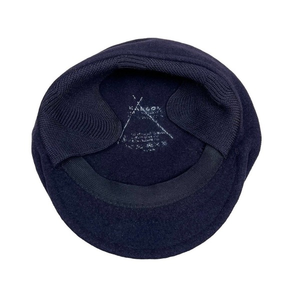 Kangol Wool Newsboys Cabbie Hat Men Knit Neck Flap Navy Blue Size XL - Picture 5 of 5